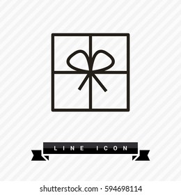 Gift isolated minimal icon. Box graph line vector icon for websites and mobile minimalistic flat design.