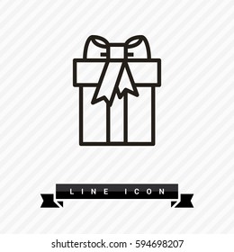 Gift isolated minimal icon. Box graph line vector icon for websites and mobile minimalistic flat design.