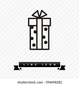 Gift isolated minimal icon. Box graph line vector icon for websites and mobile minimalistic flat design.