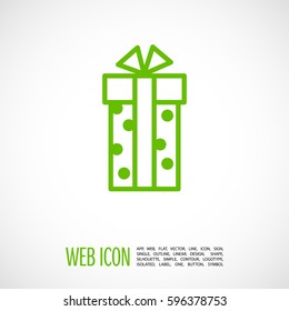 Gift isolated minimal icon. Box graph line vector icon for websites and mobile minimalistic flat design.