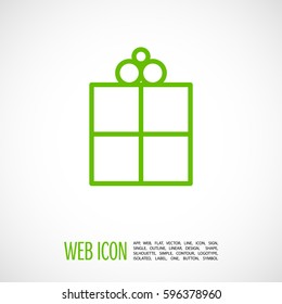 Gift isolated minimal icon. Box graph line vector icon for websites and mobile minimalistic flat design.