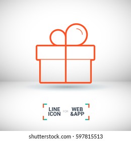 Gift isolated minimal icon. Box graph line vector icon for websites and mobile minimalistic flat design.