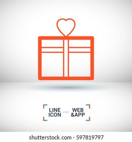 Gift isolated minimal icon. Box graph line vector icon for websites and mobile minimalistic flat design.