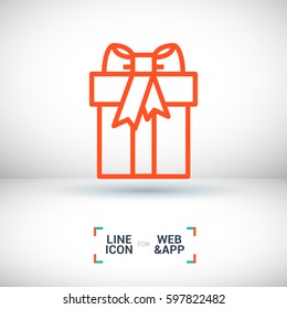 Gift isolated minimal icon. Box graph line vector icon for websites and mobile minimalistic flat design.