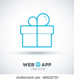 Gift isolated minimal icon. Box graph line vector icon for websites and mobile minimalistic flat design.