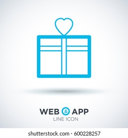 Gift isolated minimal icon. Box graph line vector icon for websites and mobile minimalistic flat design.
