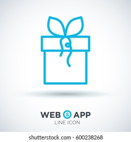 Gift isolated minimal icon. Box graph line vector icon for websites and mobile minimalistic flat design.