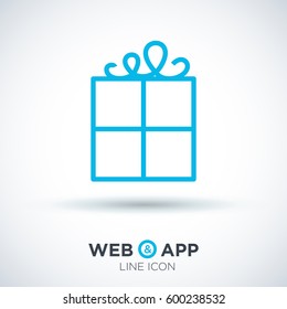 Gift isolated minimal icon. Box graph line vector icon for websites and mobile minimalistic flat design.
