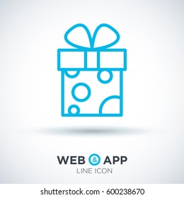 Gift isolated minimal icon. Box graph line vector icon for websites and mobile minimalistic flat design.