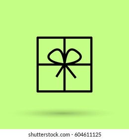 Gift isolated minimal icon. Box graph line vector icon for websites and mobile minimalistic flat design.