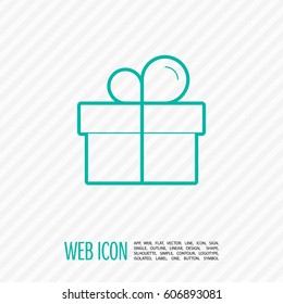 Gift isolated minimal icon. Box graph line vector icon for websites and mobile minimalistic flat design.