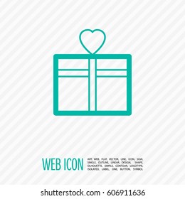 Gift isolated minimal icon. Box graph line vector icon for websites and mobile minimalistic flat design.