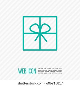Gift isolated minimal icon. Box graph line vector icon for websites and mobile minimalistic flat design.