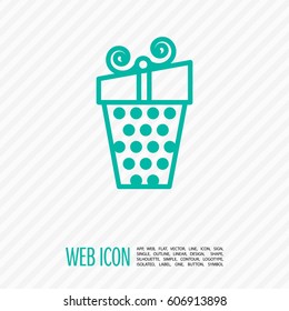 Gift isolated minimal icon. Box graph line vector icon for websites and mobile minimalistic flat design.