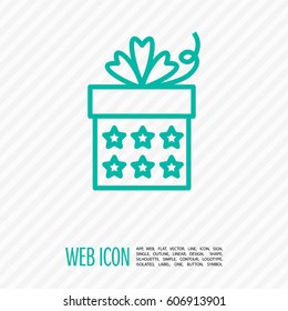 Gift isolated minimal icon. Box graph line vector icon for websites and mobile minimalistic flat design.