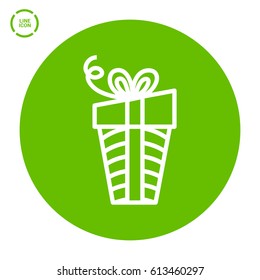 Gift isolated minimal icon. Box graph line vector icon for websites and mobile minimalistic flat design.