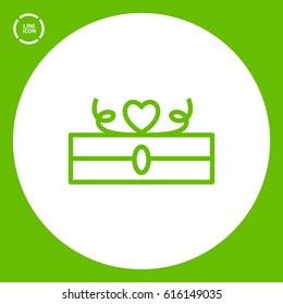 Gift isolated minimal icon. Box graph line vector icon for websites and mobile minimalistic flat design.