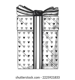 Gift isolated on white background. Box with bow. Vector