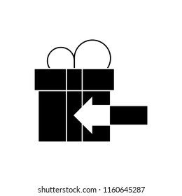 Gift isolated silhouette icon, vector illustration design. Logistics collection.