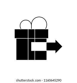 Gift isolated silhouette icon, vector illustration design. Logistics collection.