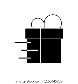 Gift isolated silhouette icon, vector illustration design. Logistics collection.