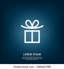 Gift. Isolated vector icon, sign, emblem, pictogram. Flat style for design, web, logo or UI. Eps10