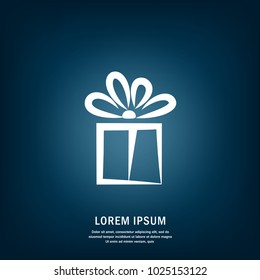 Regalo. Icono vectorial aislado, signo, emblema, pictograma. Estilo plano para diseño, web, logotipo o interfaz de usuario. Eps10