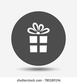 Gift. Isolated vector icon, sign, emblem, pictogram. Flat style for design, web, logo or UI. Eps10
