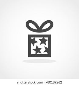 Gift. Isolated vector icon, sign, emblem, pictogram. Flat style for design, web, logo or UI. Eps10