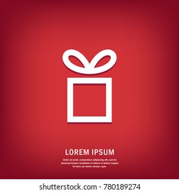 Gift. Isolated vector icon, sign, emblem, pictogram. Flat style for design, web, logo or UI. Eps10