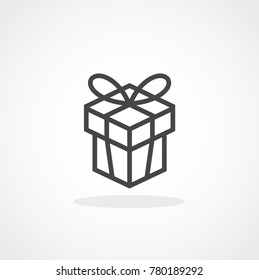 Gift. Isolated vector icon, sign, emblem, pictogram. Flat style for design, web, logo or UI. Eps10