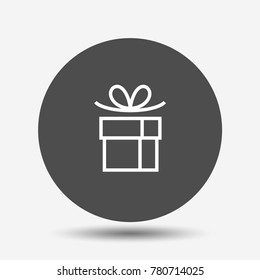 Gift. Isolated vector icon, sign, emblem, pictogram. Flat style for design, web, logo or UI. Eps10