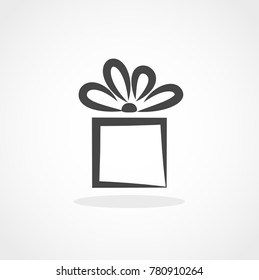 Gift. Isolated vector icon, sign, emblem, pictogram. Flat style for design, web, logo or UI. Eps10