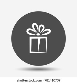 Gift. Isolated vector icon, sign, emblem, pictogram. Flat style for design, web, logo or UI. Eps10
