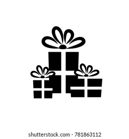 Gift. Isolated vector icon, sign, emblem, pictogram. Flat style for design, web, logo or UI. Eps10