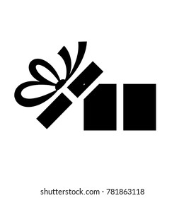 Gift. Isolated vector icon, sign, emblem, pictogram. Flat style for design, web, logo or UI. Eps10