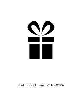 Gift. Isolated vector icon, sign, emblem, pictogram. Flat style for design, web, logo or UI. Eps10