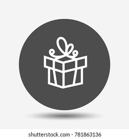 Gift. Isolated vector icon, sign, emblem, pictogram. Flat style for design, web, logo or UI. Eps10