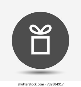 Gift. Isolated vector icon, sign, emblem, pictogram. Flat style for design, web, logo or UI. Eps10