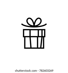 Gift. Isolated vector icon, sign, emblem, pictogram. Flat style for design, web, logo or UI. Eps10