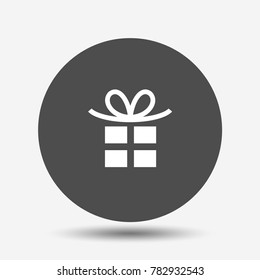 Gift. Isolated vector icon, sign, emblem, pictogram. Flat style for design, web, logo or UI. Eps10