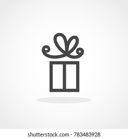 Gift. Isolated vector icon, sign, emblem, pictogram. Flat style for design, web, logo or UI. Eps10