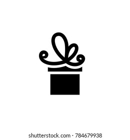 Gift. Isolated vector icon, sign, emblem, pictogram. Flat style for design, web, logo or UI. Eps10