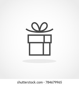 Gift. Isolated vector icon, sign, emblem, pictogram. Flat style for design, web, logo or UI. Eps10