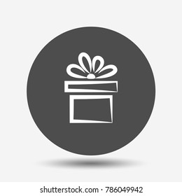 Gift. Isolated vector icon, sign, emblem, pictogram. Flat style for design, web, logo or UI. Eps10