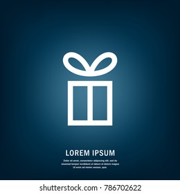 Gift. Isolated vector icon, sign, emblem, pictogram. Flat style for design, web, logo or UI. Eps10