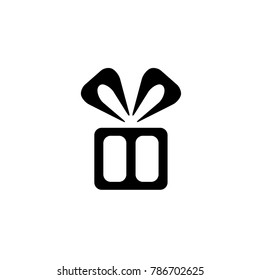Gift. Isolated vector icon, sign, emblem, pictogram. Flat style for design, web, logo or UI. Eps10