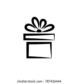 Gift. Isolated vector icon, sign, emblem, pictogram. Flat style for design, web, logo or UI. Eps10