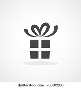 Gift. Isolated vector icon, sign, emblem, pictogram. Flat style for design, web, logo or UI. Eps10