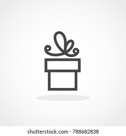 Gift. Isolated vector icon, sign, emblem, pictogram. Flat style for design, web, logo or UI. Eps10